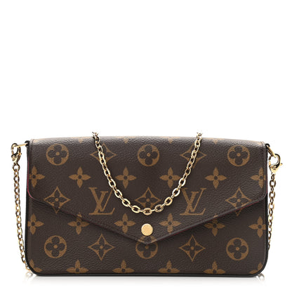 Louis Vuitton Monogram Pochette Felicie Chain Wallet Fuchsia 3 of 11