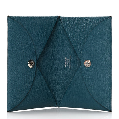 Hermes Chevre Mysore Calvi Card Case Vert Bosphore 5 of 6