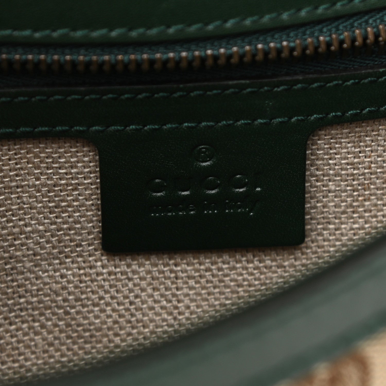 Gucci Monogram Calfskin Medium Lady Web Shoulder Bag Beige Green 5 of 10