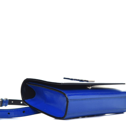 Saint Laurent Patent Grain De Poudre Monogram Kate Belt Bag Royal Blue 7 of 8