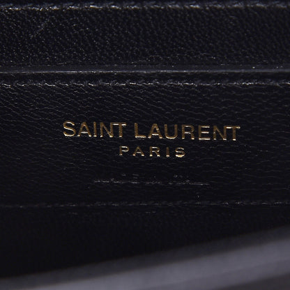 Saint Laurent Grain De Poudre Medium Classic Monogram Kate Satchel Black 6 of 7