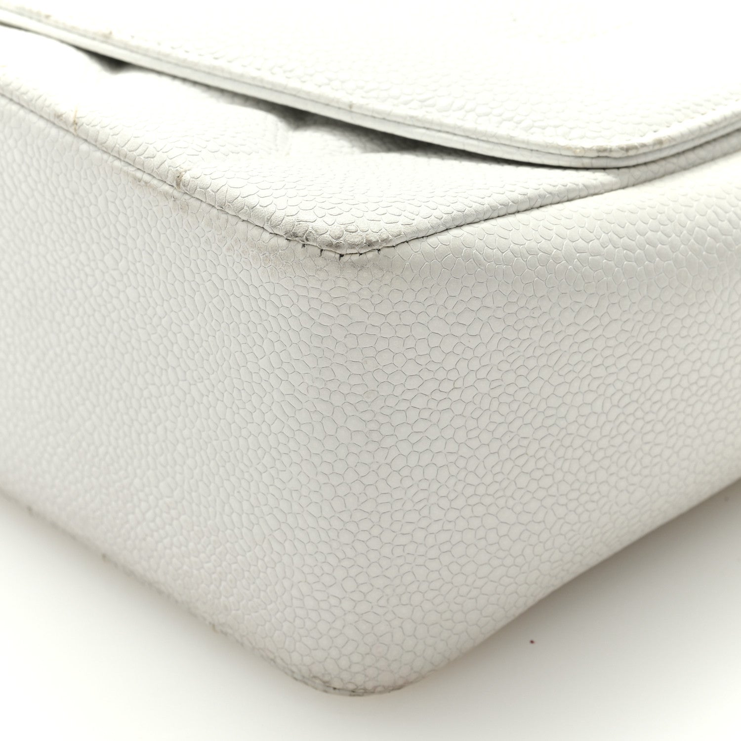 Chanel Caviar Quilted Medium Single Flap White 9 of 11