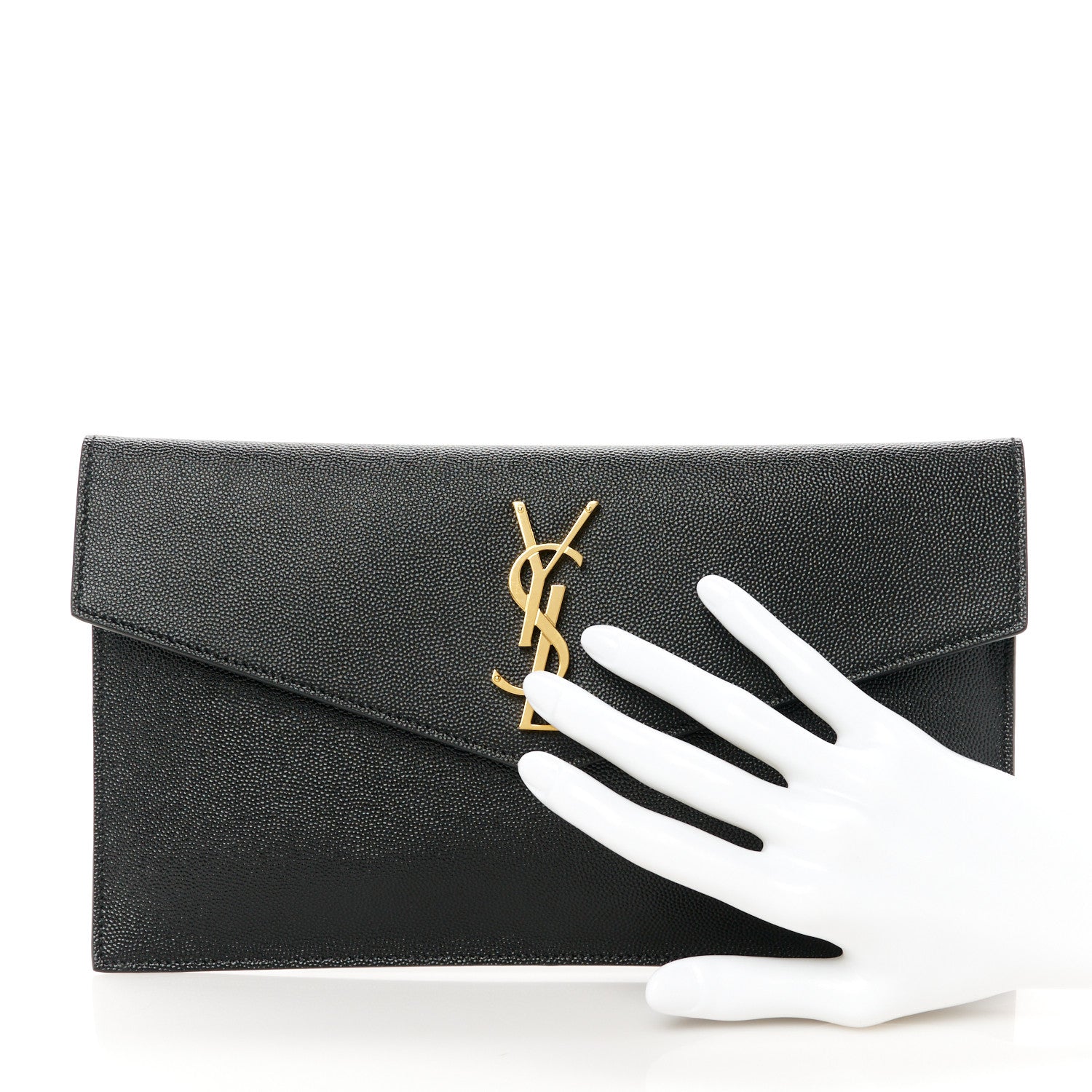 Saint Laurent Grain De Poudre Uptown Pouch Black 2 of 8
