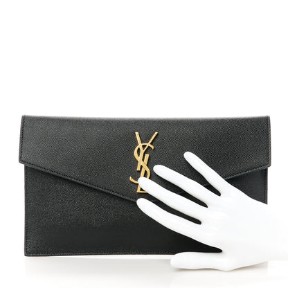 Saint Laurent Grain De Poudre Uptown Pouch Black 2 of 8