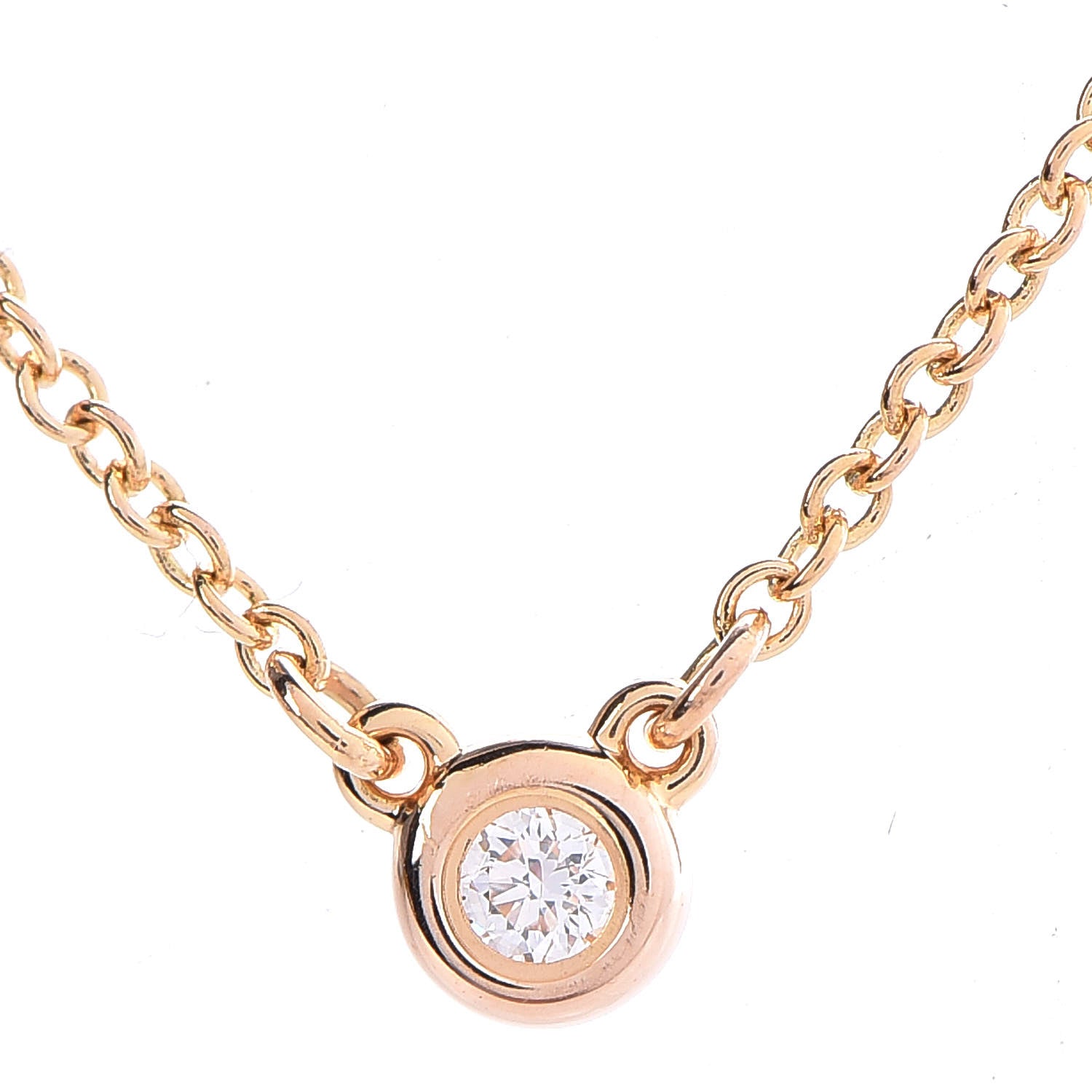 Tiffany 18K Rose Gold Diamond .05ct Elsa Peretti Diamonds by the Yard Pendant Necklace 4 of 9