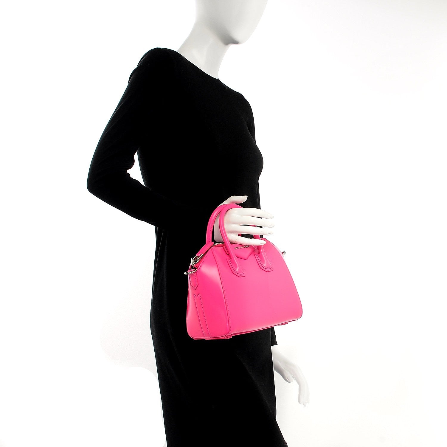 Givenchy Shiny Lord Calfskin Mini Antigona Shocking Pink 2 of 9