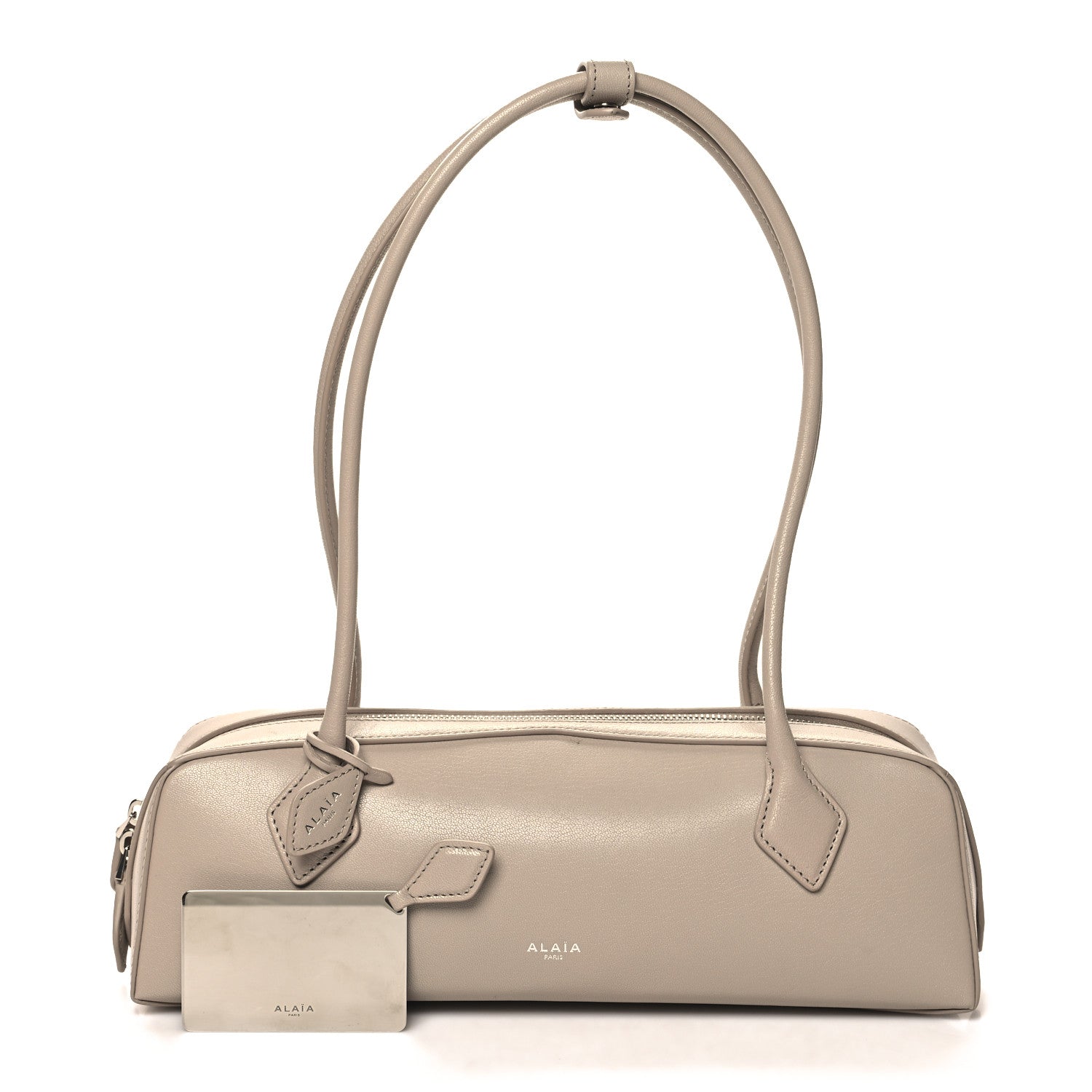Alaia Shiny Goatskin Medium Le Teckel Bag Grege 2 of 12