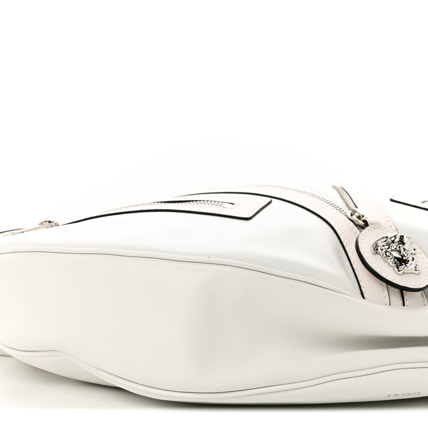 Calfskin Medium Repeat Zip Hobo Optical White