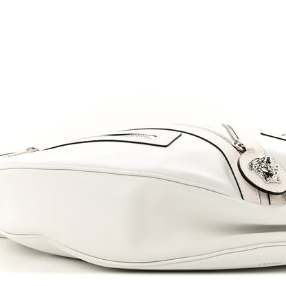 Versace Calfskin Medium Repeat Zip Hobo Optical White 8 of 9