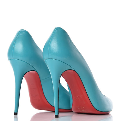 Christian Louboutin Calfskin Fifi 100 Pumps 37 Turquoise 4 of 10