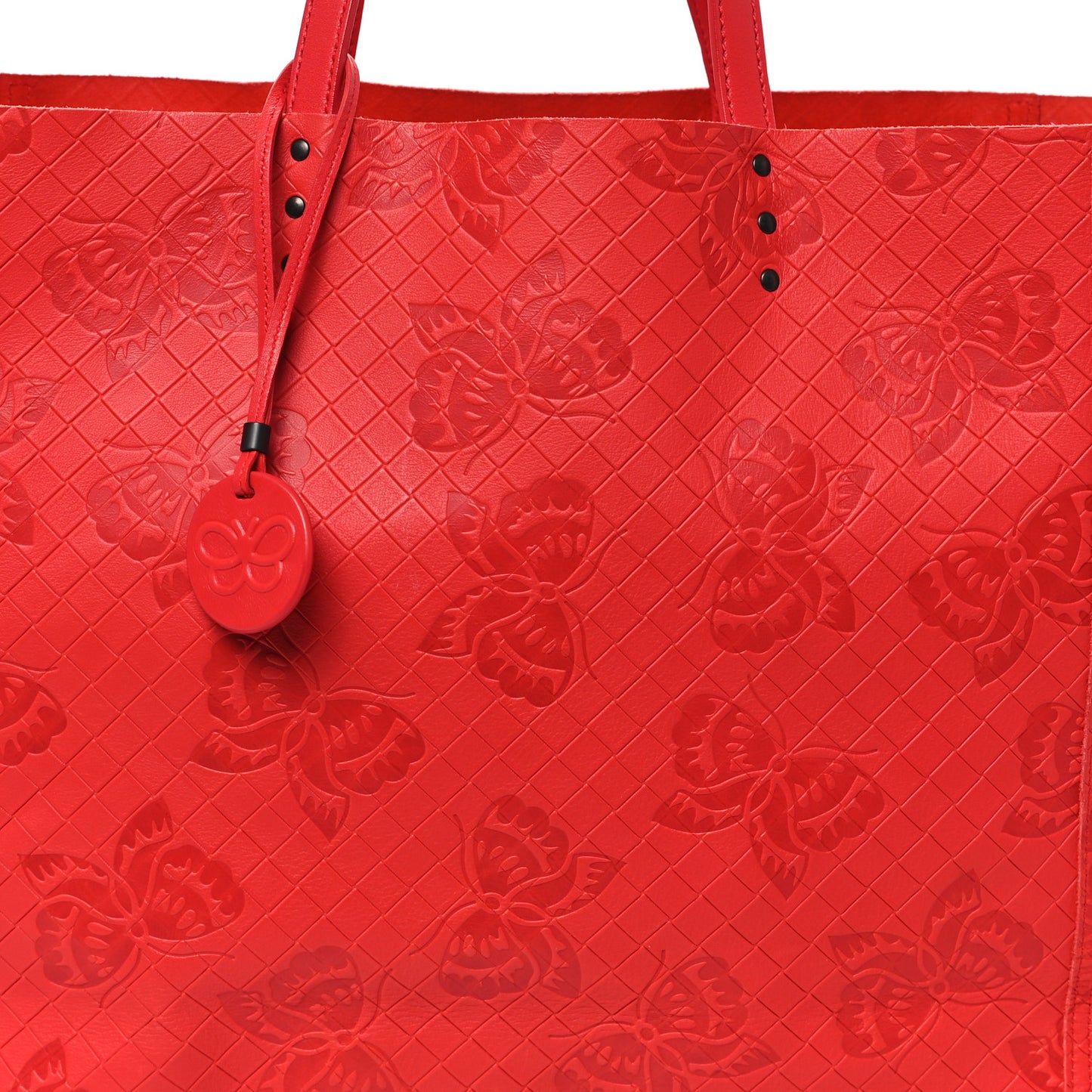 Nappa Intrecciomirage Butterfly Tote Red