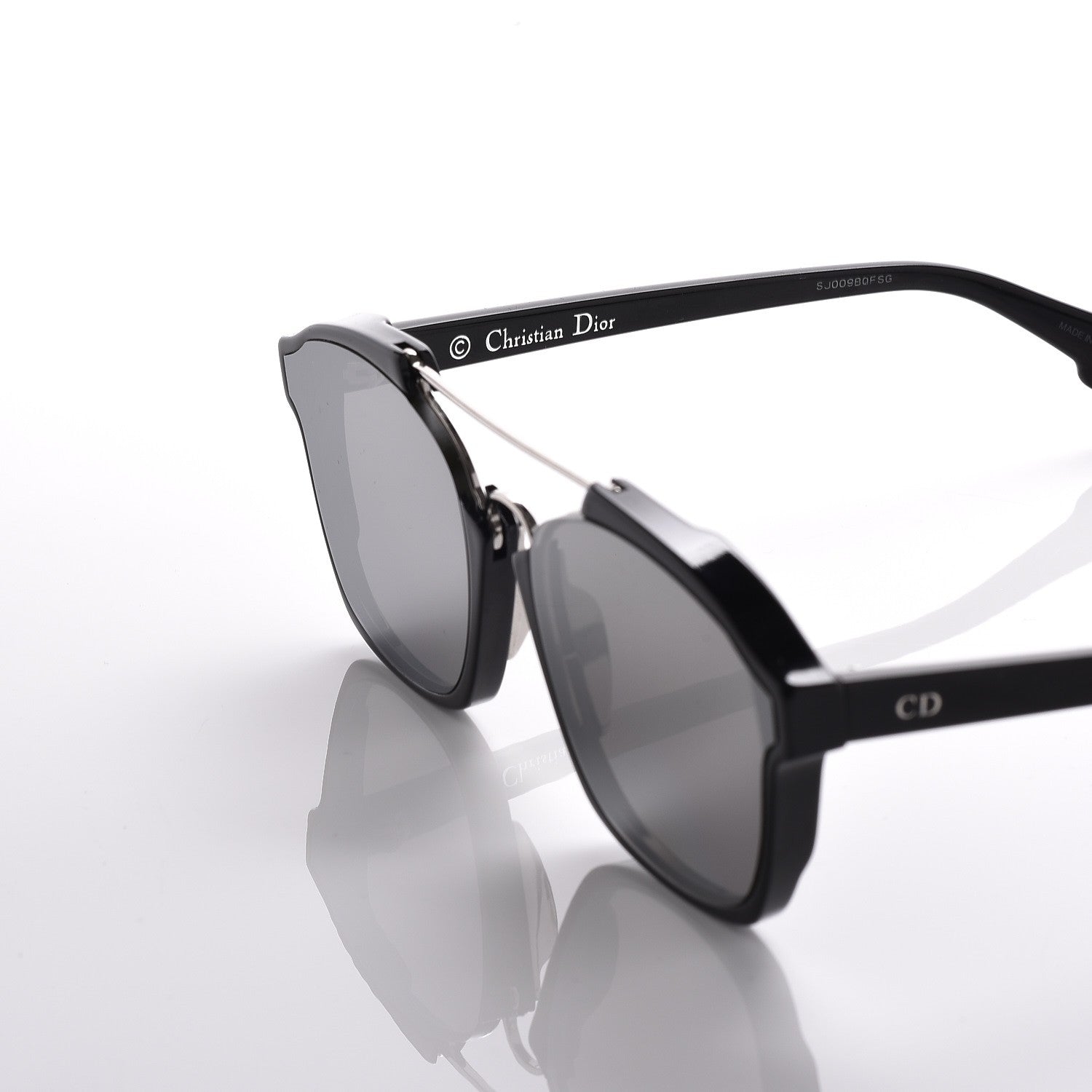 Christian Dior Abstract Square Mirrored Sunglasses Black 8 of 11