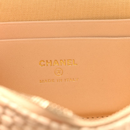 Chanel Braided Raffia Quilted Top Handle Slim Vanity Case With Chain Beige 6 of 11