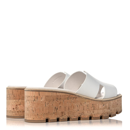 Hermes Calfskin Cork Eze 30 Sandals 39 White 4 of 9