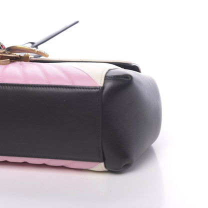 Gucci Calfskin Bamboo Trapuntata Queen Margaret Top Handle Bag Blue Agata Hibiscus Red Mystic White Sugar Pink 9 of 10