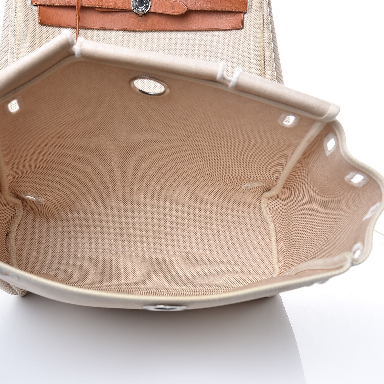 Hermes Toile Vache Calfskin Herbag 30 PM Backpack Natural 5 of 16