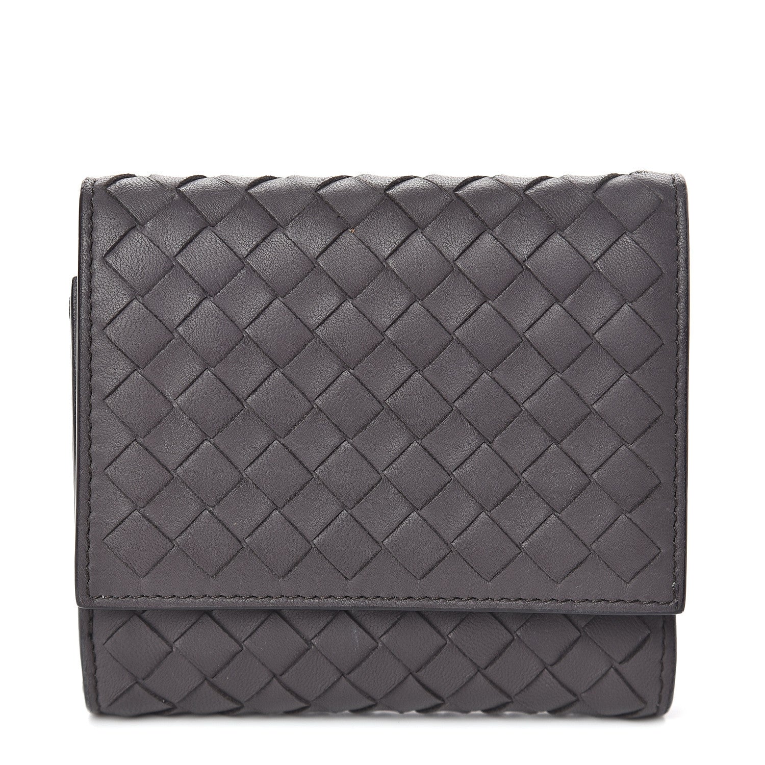 Bottega Veneta Nappa Intrecciato Compact Flap Wallet Light Graphite 1 of 5