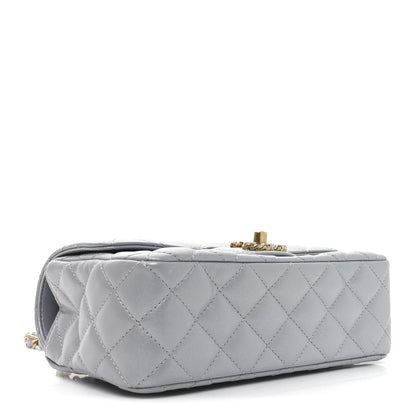 Chanel Metallic Lambskin Quilted Mini Strass On Top Flap Silvery 4 of 11