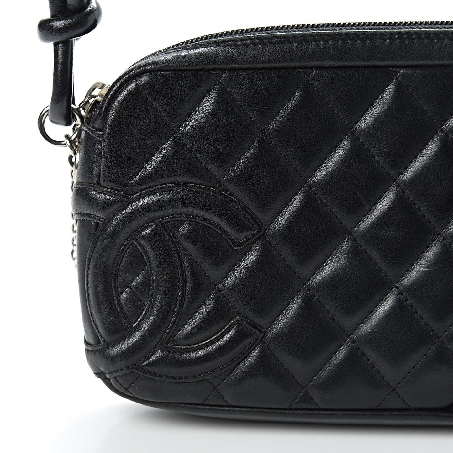 Calfskin Quilted Cambon Pochette Black