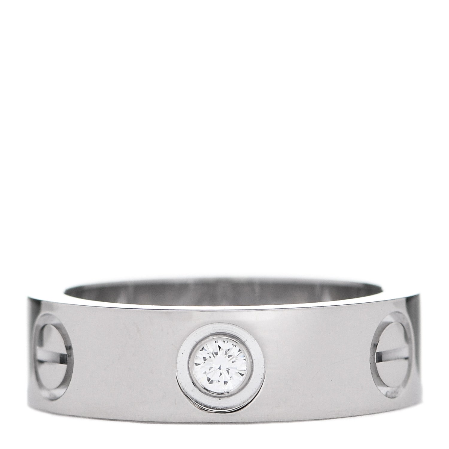 Cartier 18K White Gold 3 Diamond 5.5mm LOVE Ring 49 5 1 of 4