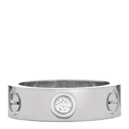 Cartier 18K White Gold 3 Diamond 5.5mm LOVE Ring 49 5 1 of 4