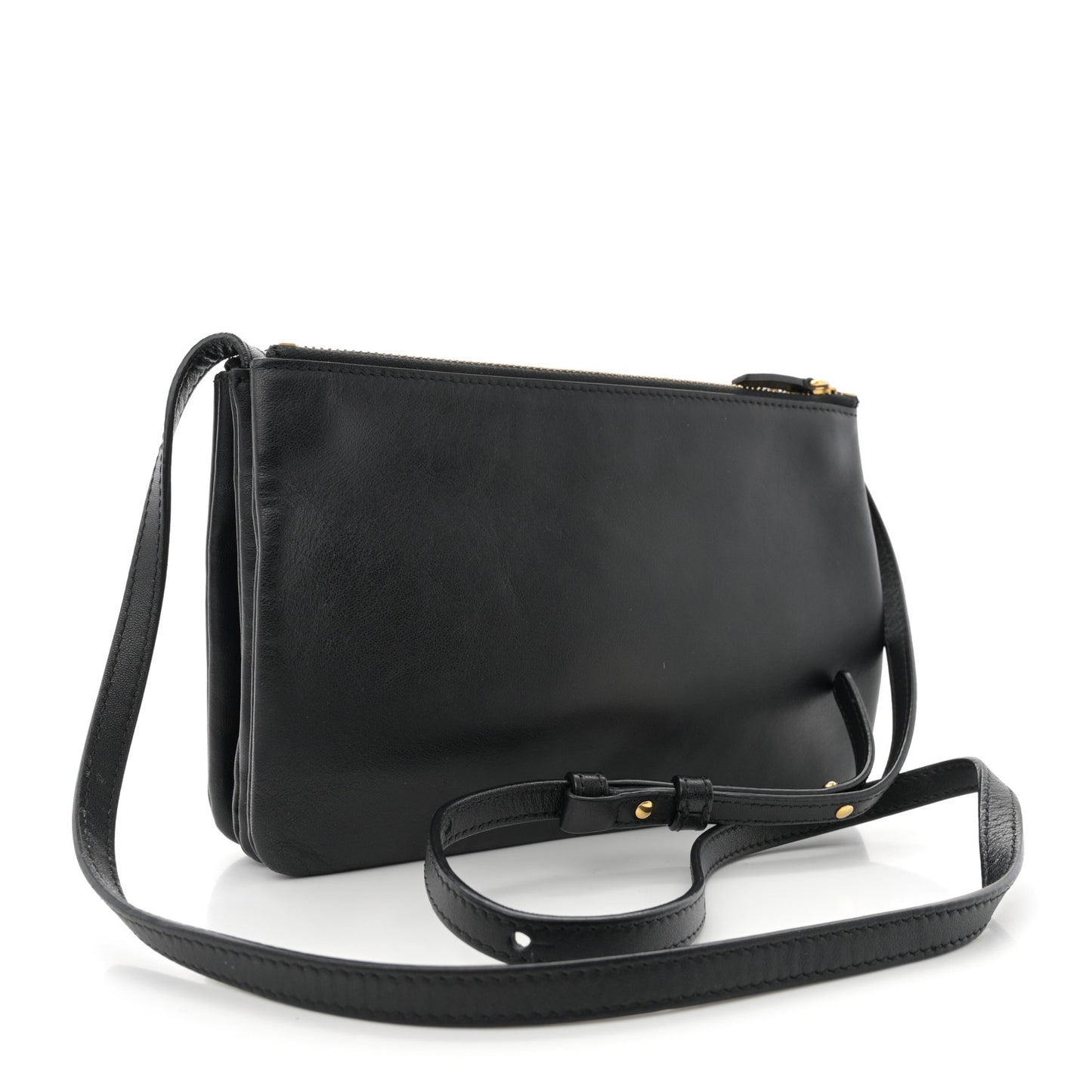 Lambskin Small Trio Crossbody Bag Black