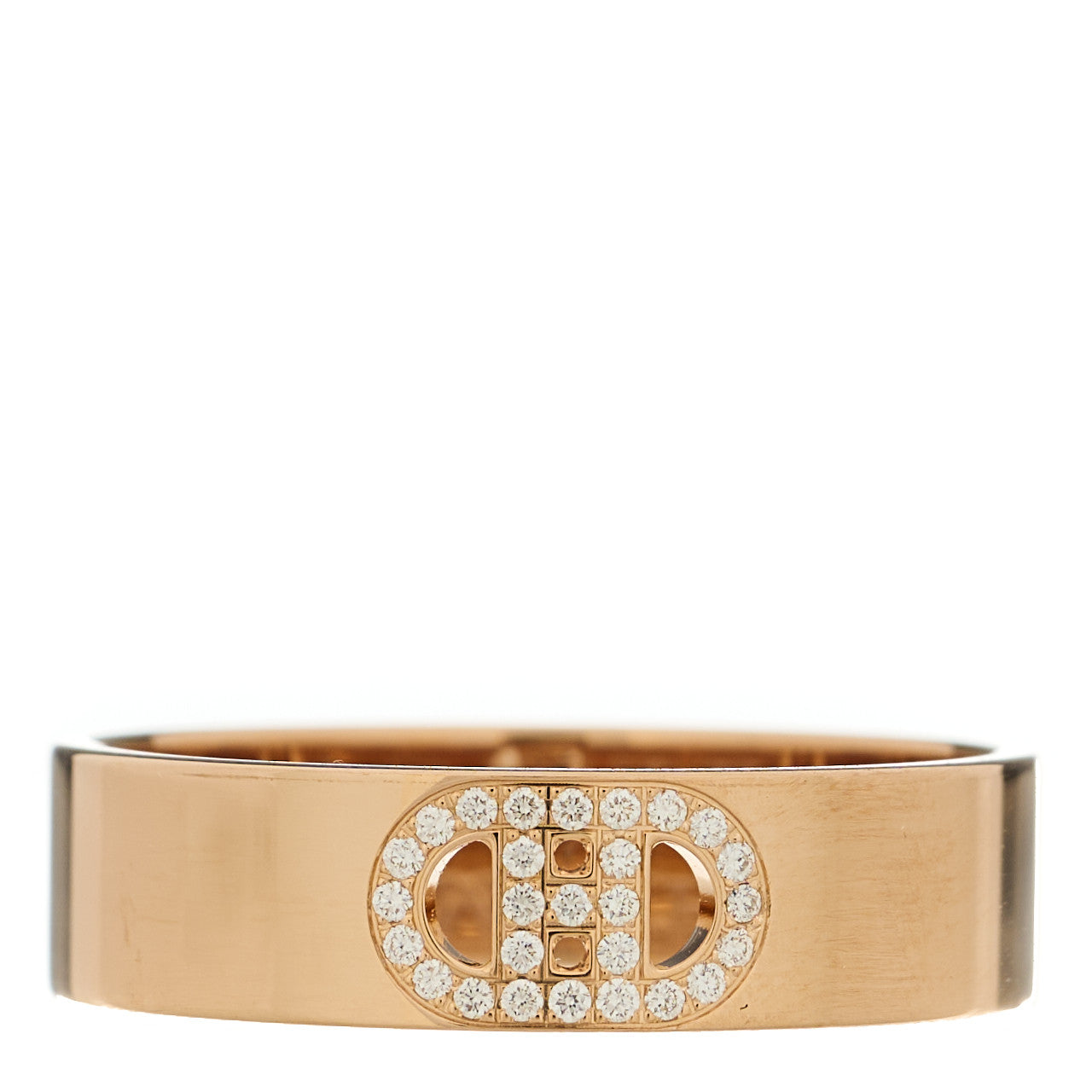 18K Rose Gold Diamond PM H D'Ancre Ring 59 8.75