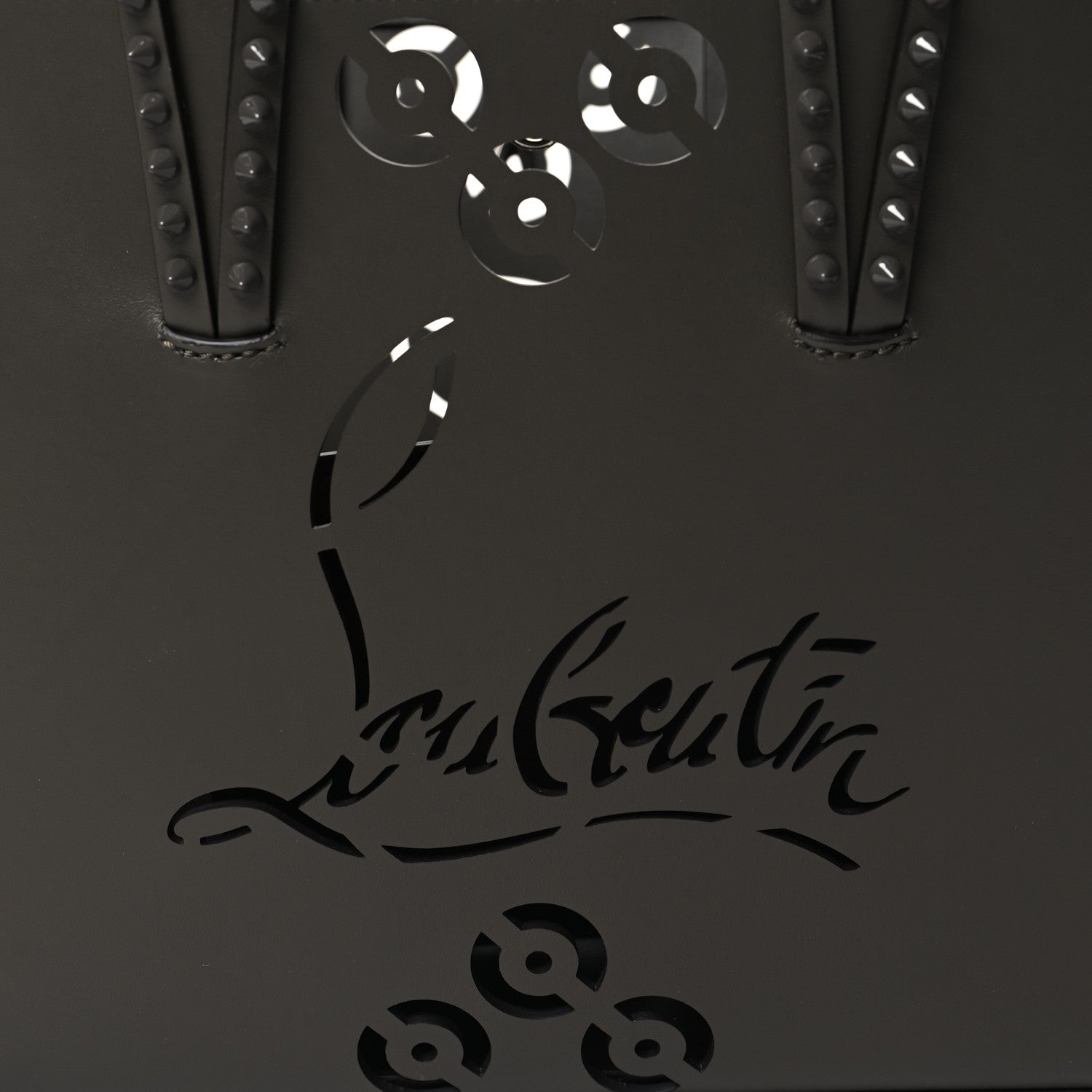 Christian Louboutin Calfskin Loubinthesky Perforated Small Cabata Tote Rocket 8 of 10