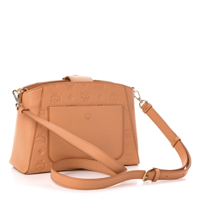 MCM Calfskin Ottomar Monogram Essential Crossbody Bag Sandstone 3 of 9