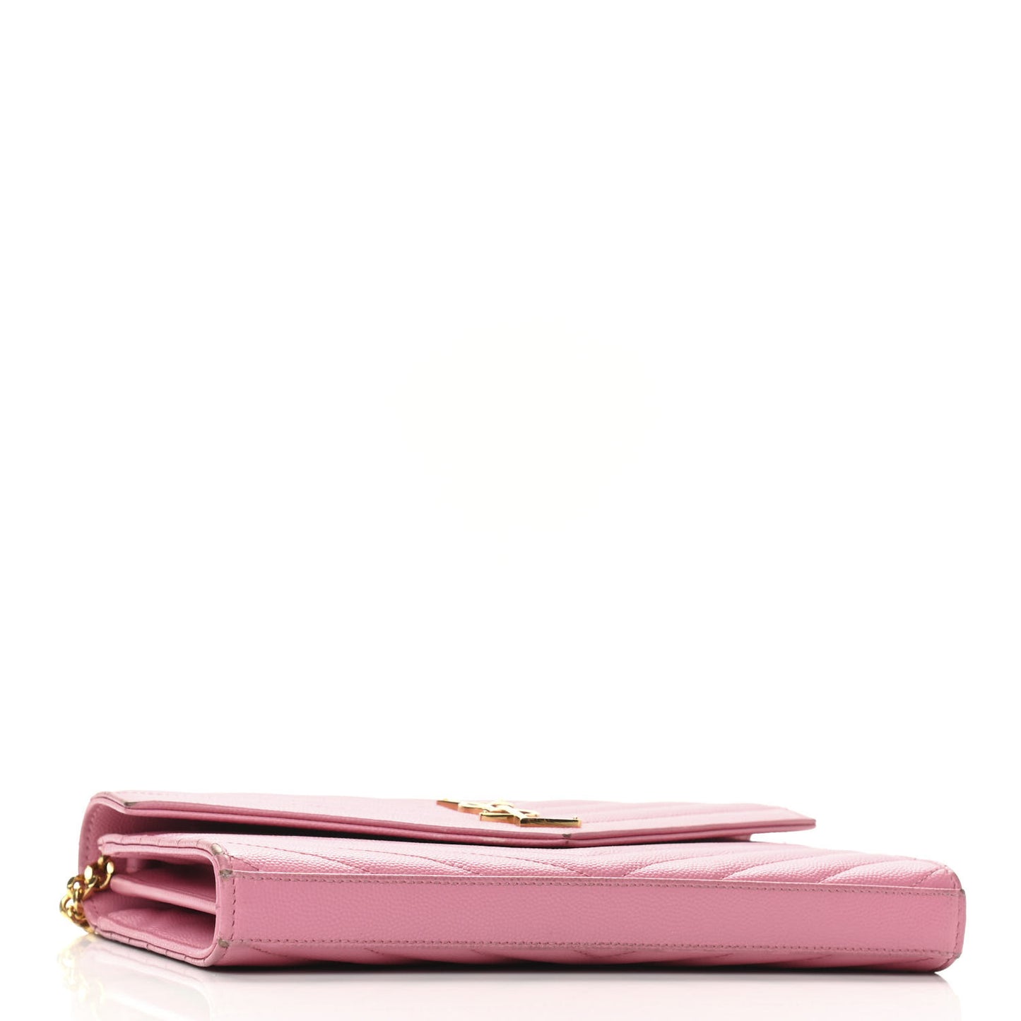 Grain De Poudre Matelasse Chevron Monogram Chain Wallet Indian Pink