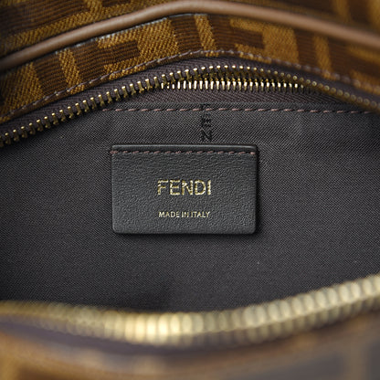 Fendi X FILA Glazed Fabric Vitello Century FF 1974 Mania Belt Bag Mogano Panna Blueberry 5 of 9