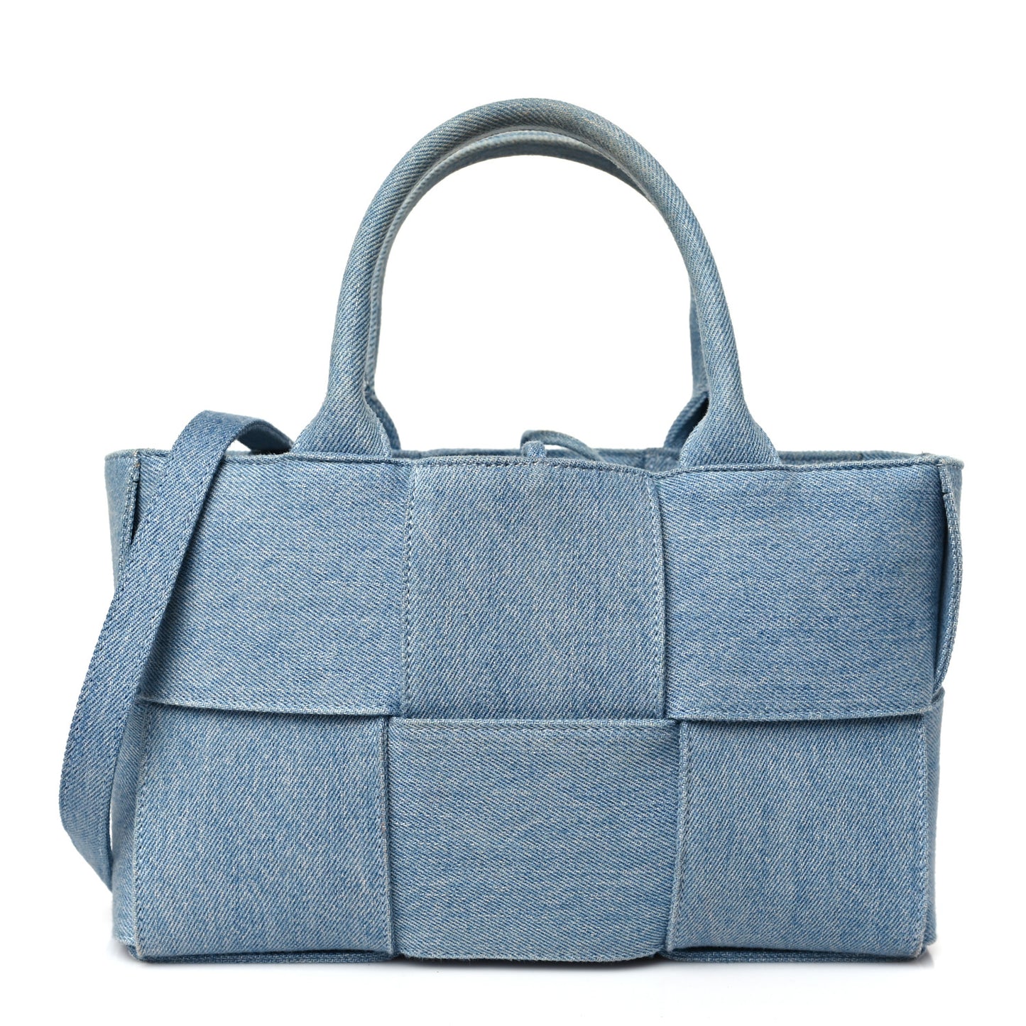 Denim Maxi Intrecciato Mini Arco Tote Blue