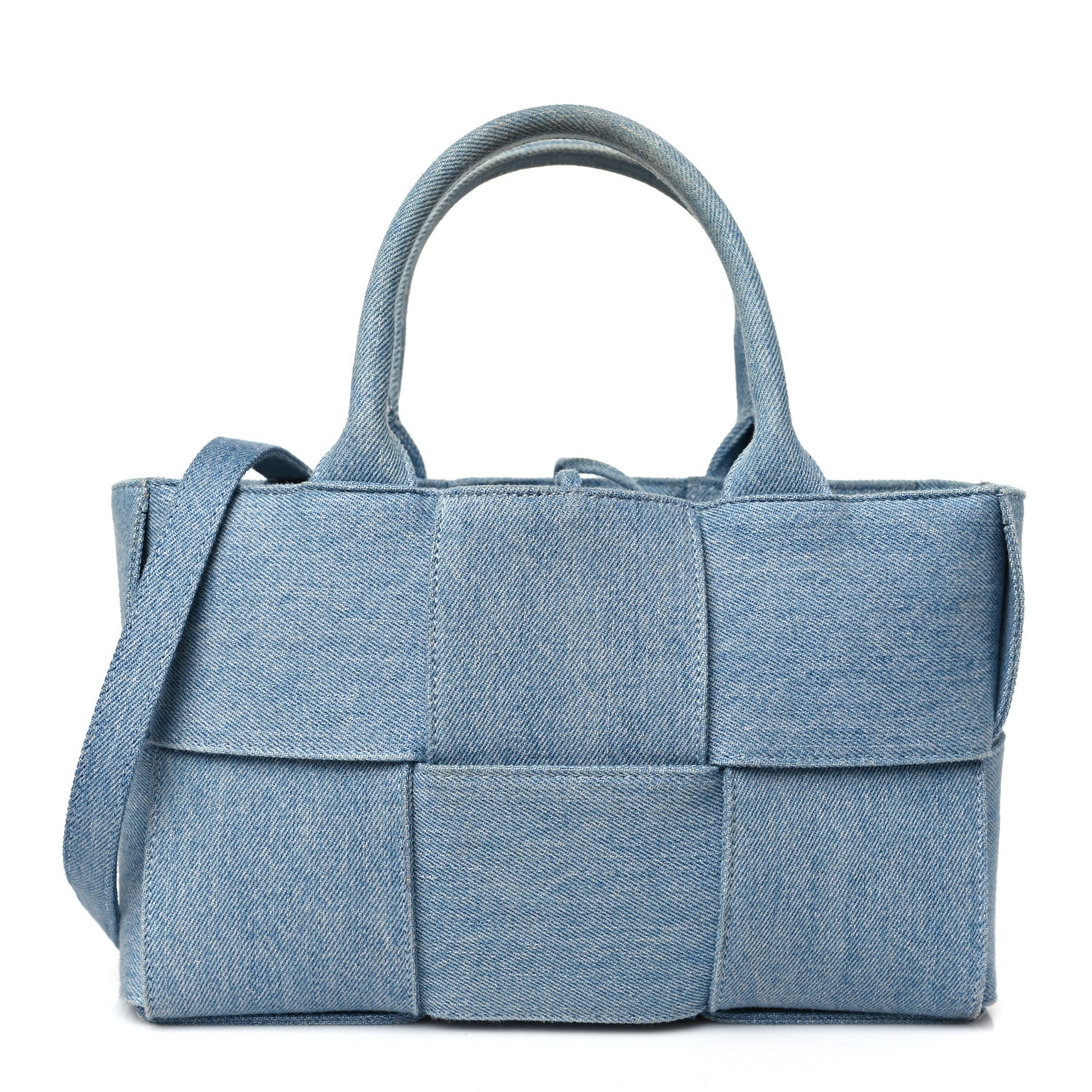 Bottega Veneta Denim Maxi Intrecciato Mini Arco Tote Blue 3 of 11