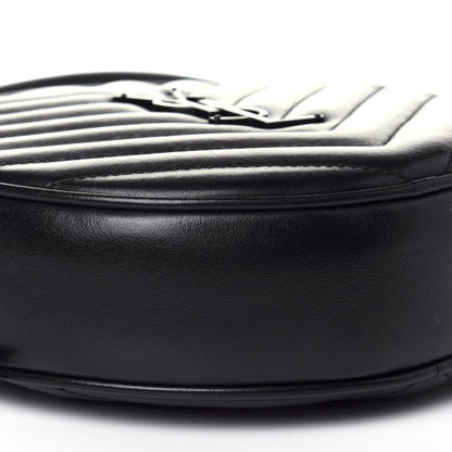 Saint Laurent Calfskin Matelasse Chevron Round Vinyle Camera Bag Black 7 of 10