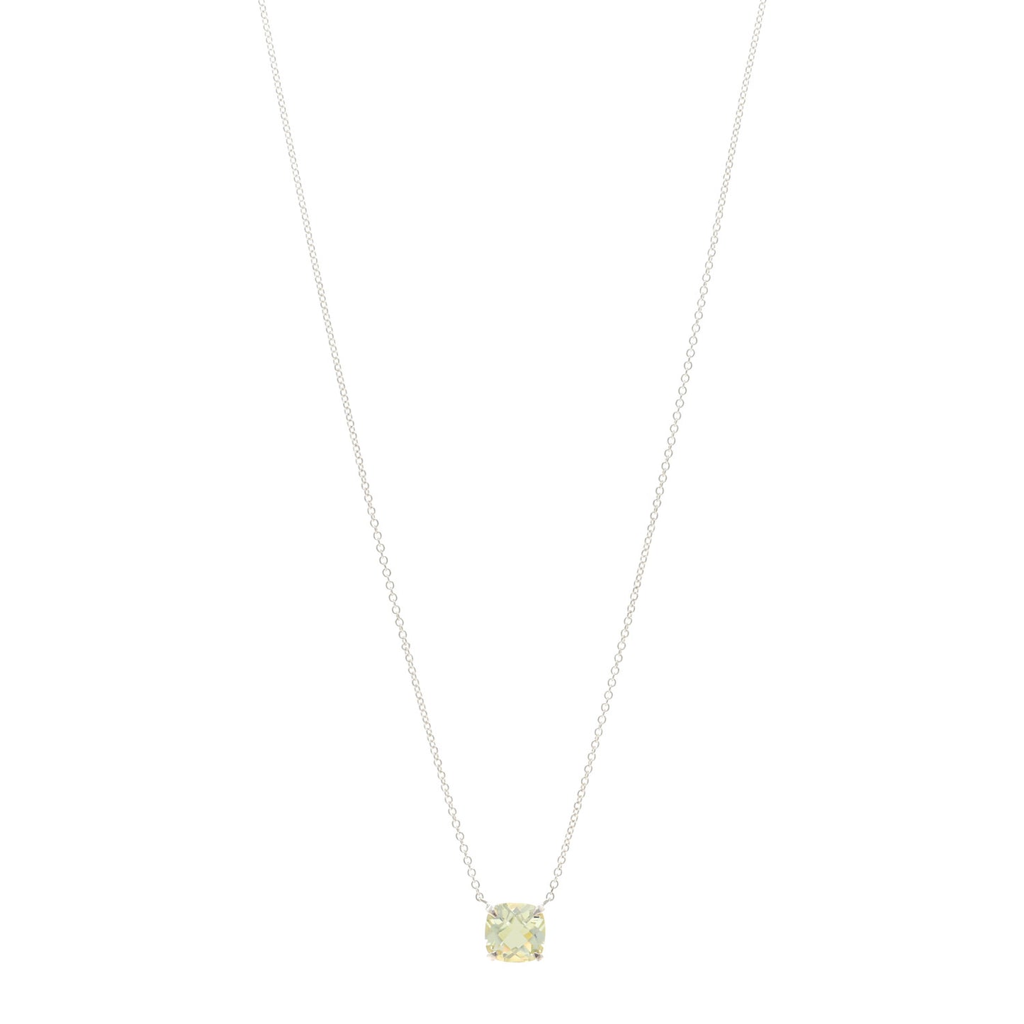 Sterling Silver Prasiolite Sparklers Pendant Necklace