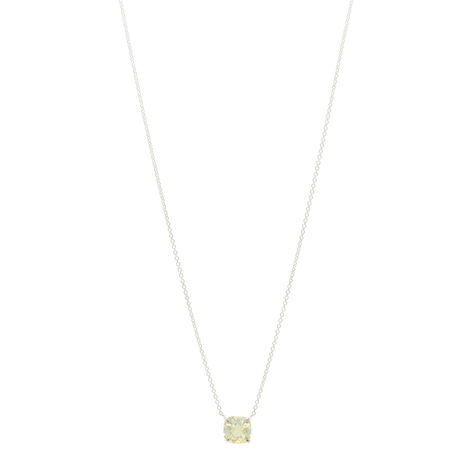 Tiffany Sterling Silver Prasiolite Sparklers Pendant Necklace 1 of 4