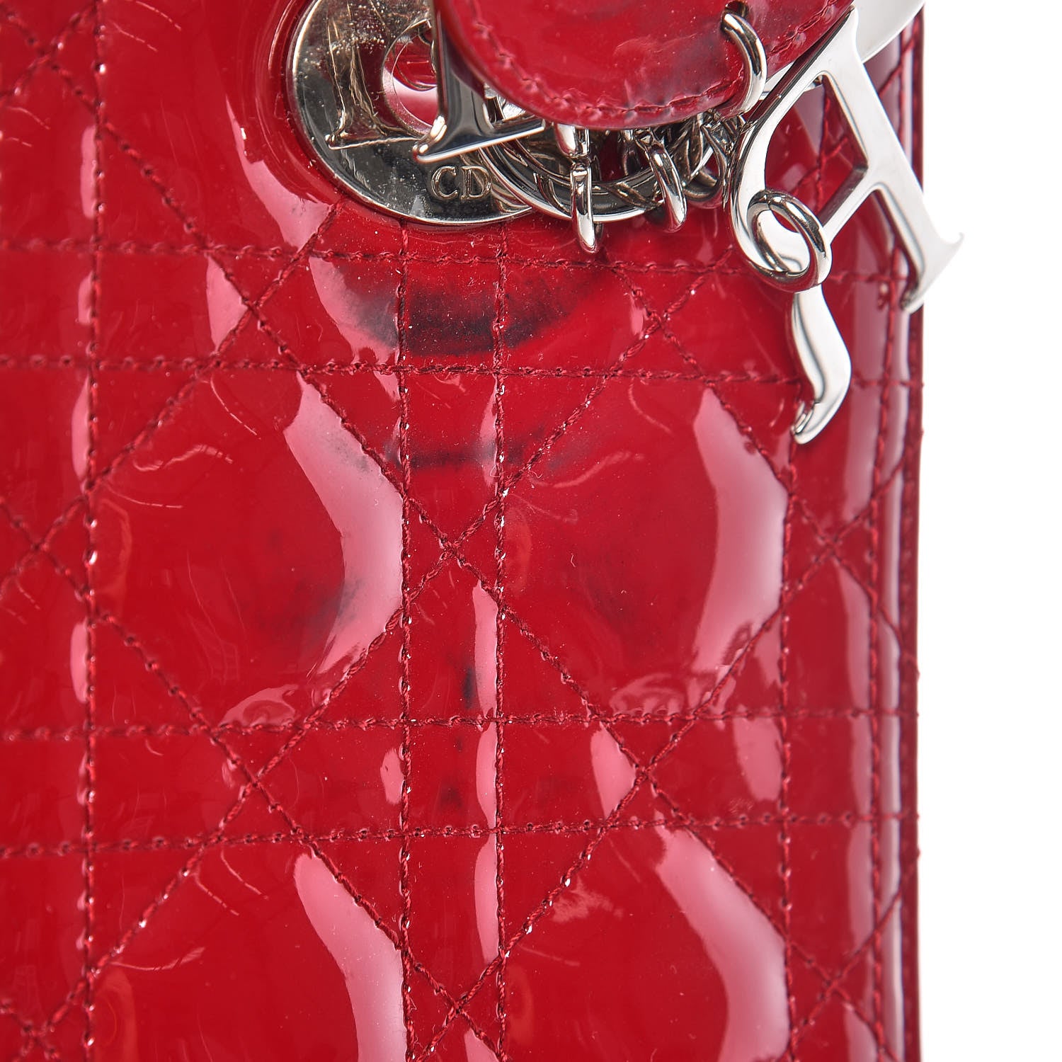 Christian Dior Patent Cannage Medium Lady Dior Red 11 of 11