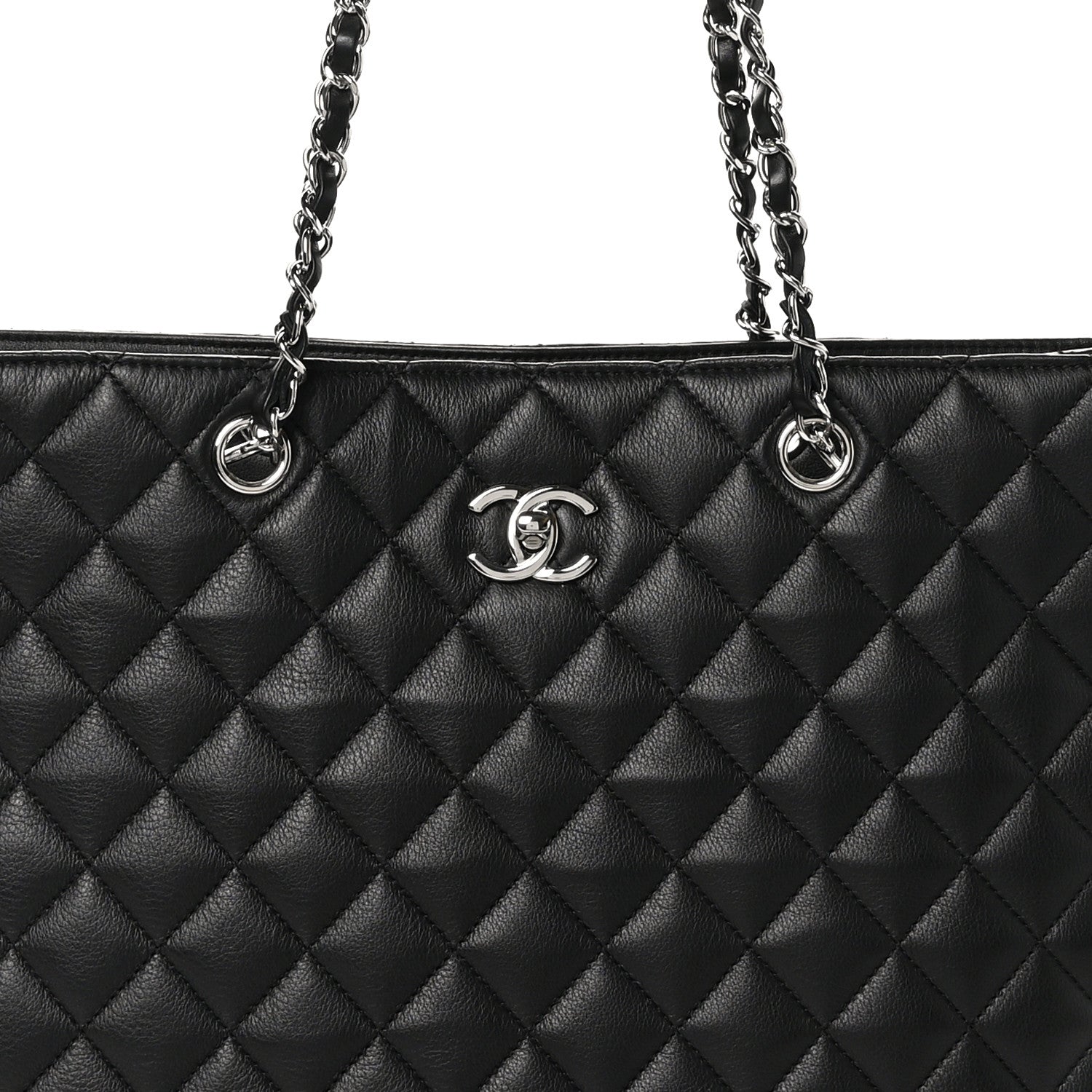 Chanel Calfskin Quilted Large Classic Shopping Tote Black 8 of 10