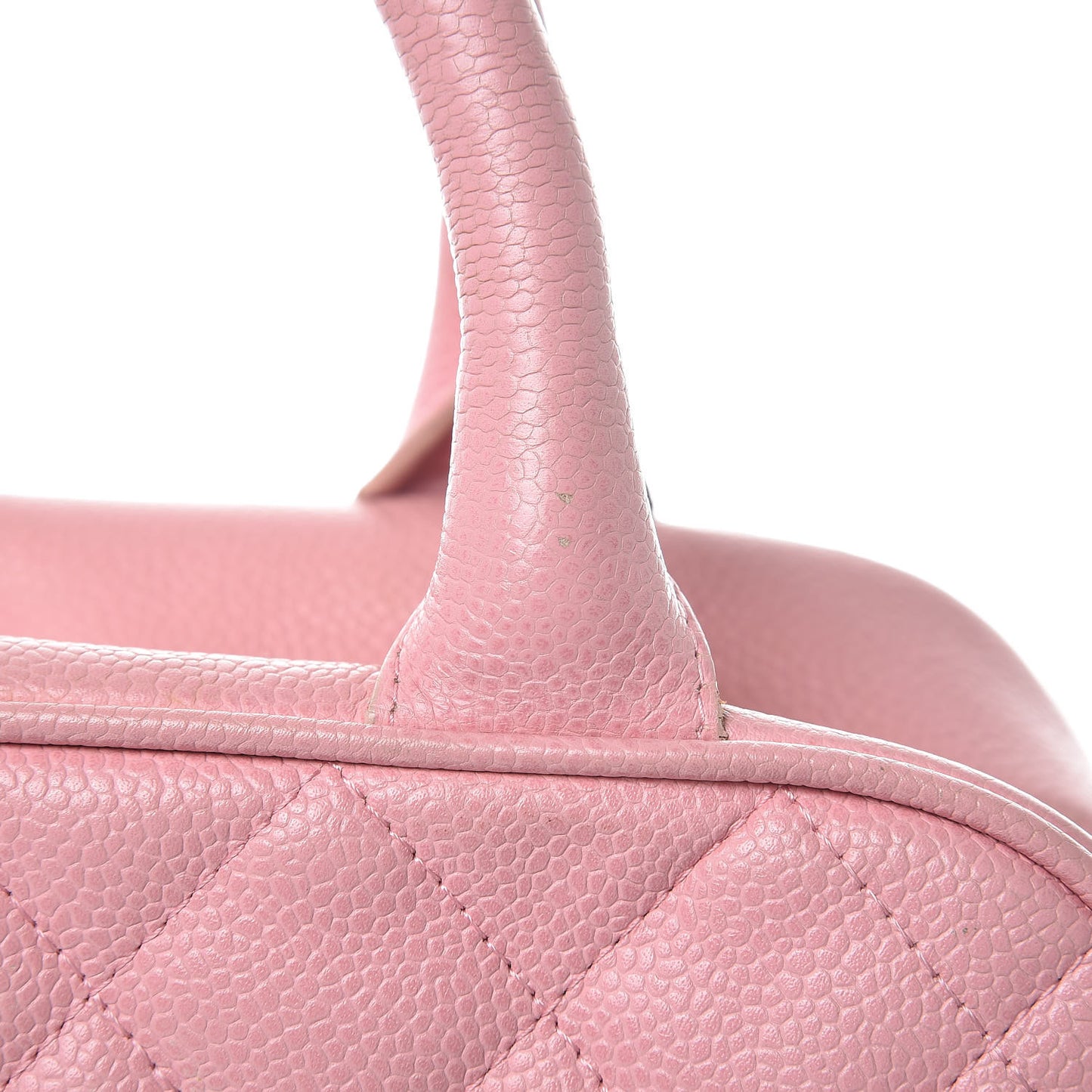 Caviar Quilted Small Bowler Pink