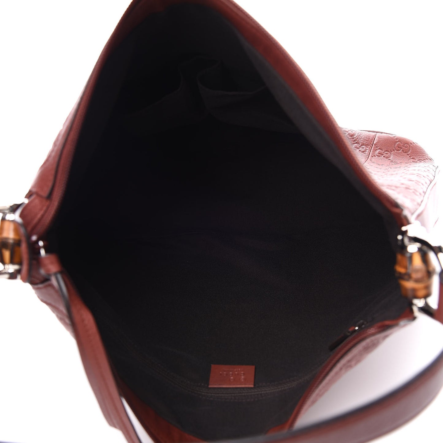Guccissima Large Bamboo D-Ring Hobo Burgundy