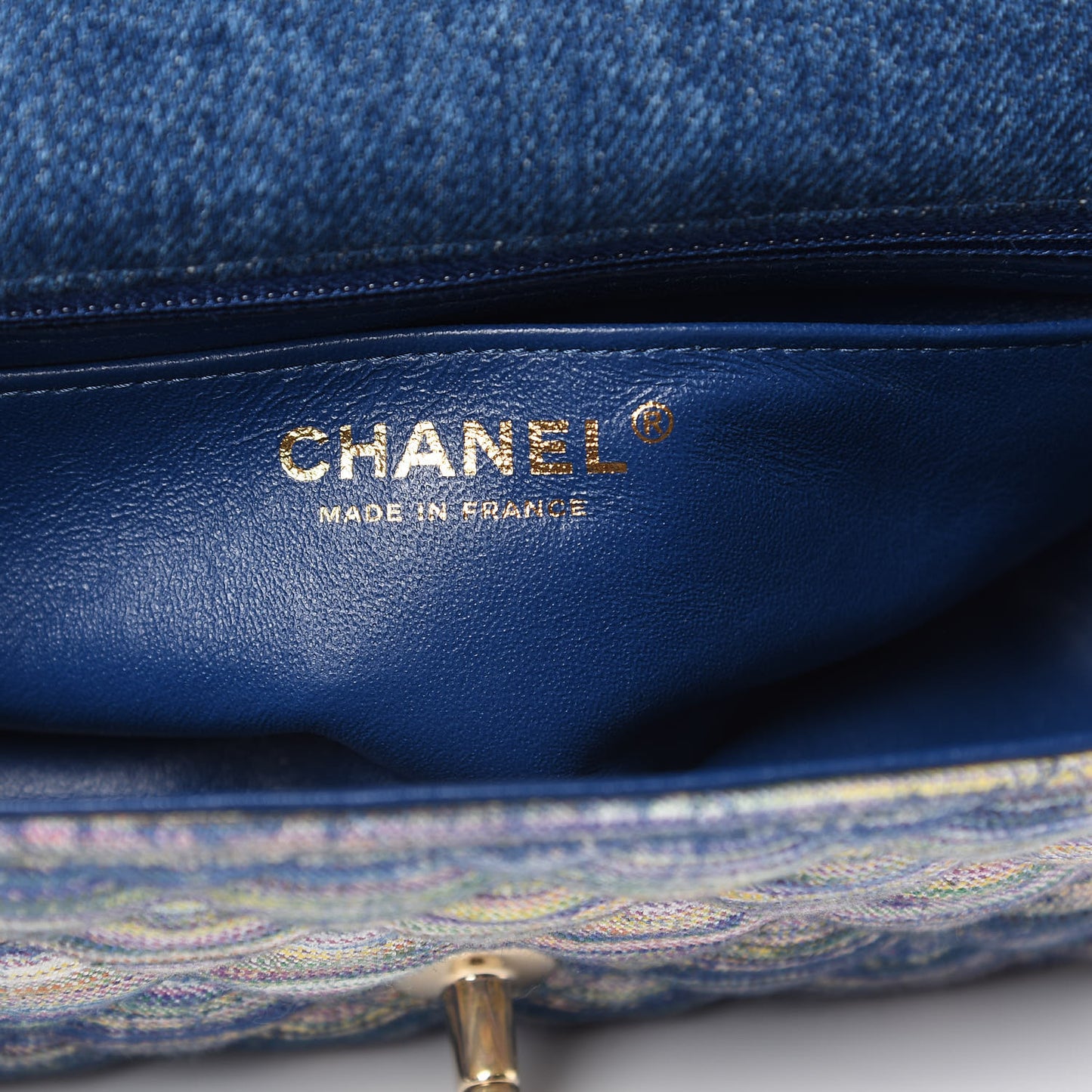 Denim Mini Rectangular Flap Bag Navy Yellow Purple Green