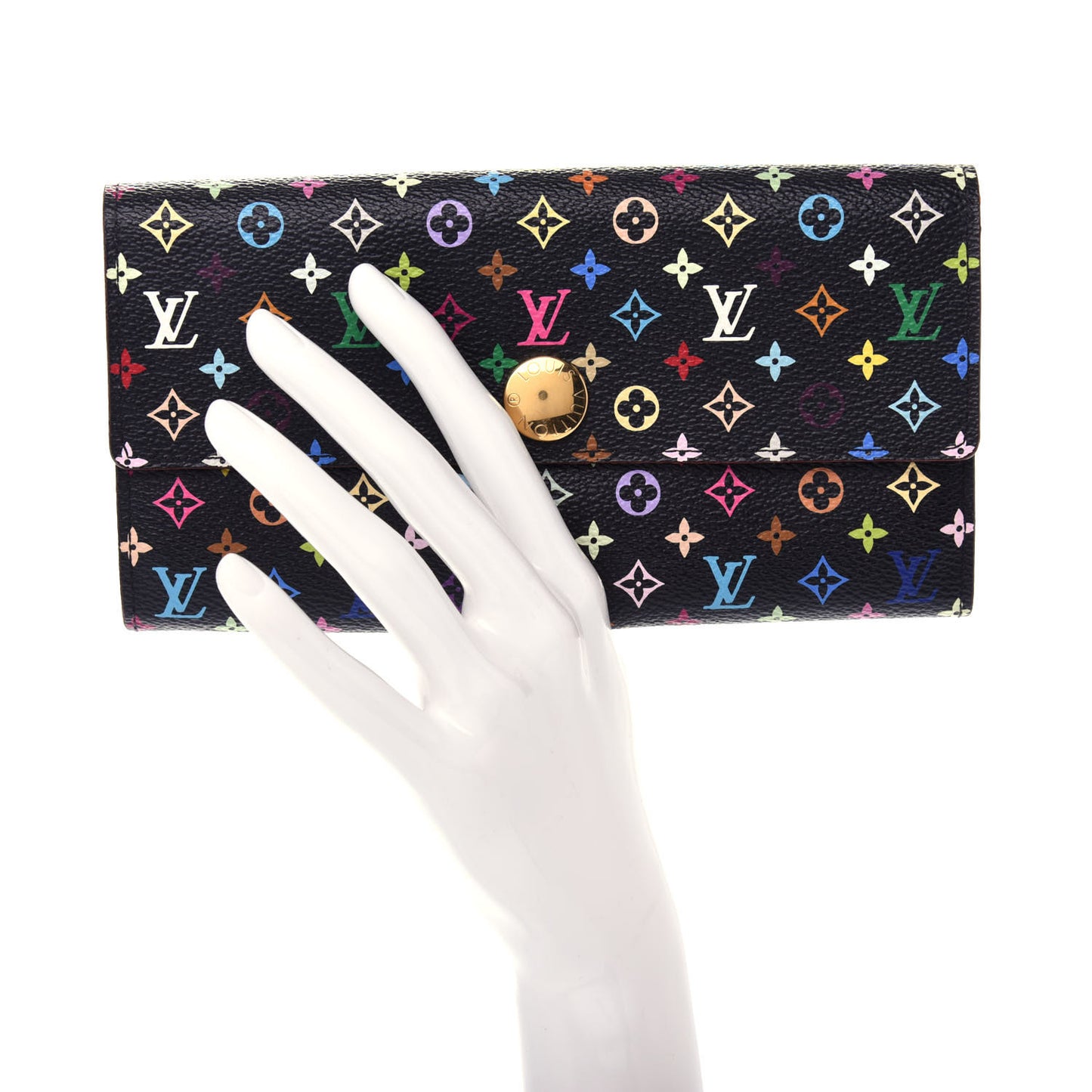 Monogram Multicolor Sarah Wallet Black Violet