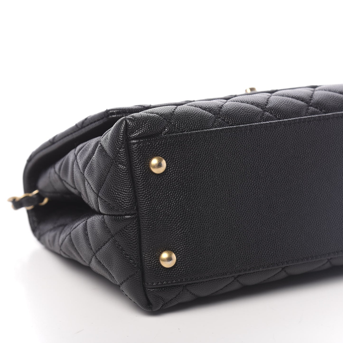 Caviar Quilted Small Coco Handle Flap Black