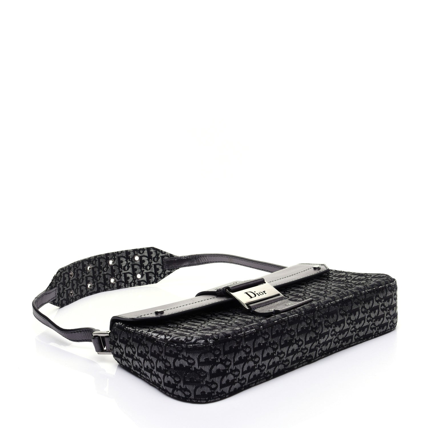 Christian Dior Metallic Monogram Street Chic Shoulder Bag Black 4 of 13