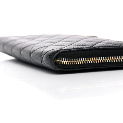 Chanel Caviar Quilted Large Zip Around Organizer Wallet Black 10 of 18