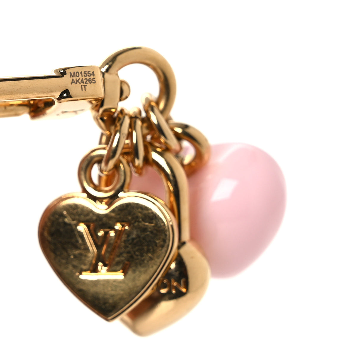 Louis Vuitton Micro Charms LV Heart Bag Charm Key Holder Gold 3 of 5