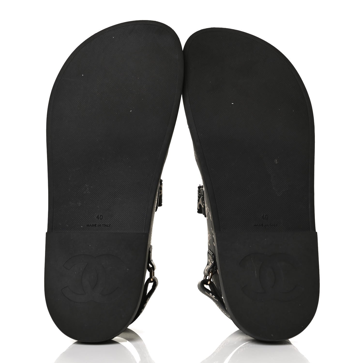 Chanel Rubber CC Dad Sandals 40 Black 7 of 13