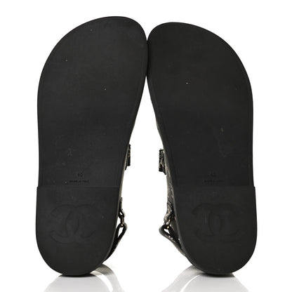 Chanel Rubber CC Dad Sandals 40 Black 7 of 13