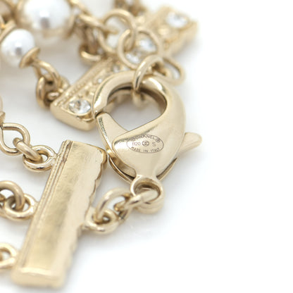 Chanel Graduated Pearl Crystal CC Multi Strand Long Necklace Gold 6 of 7