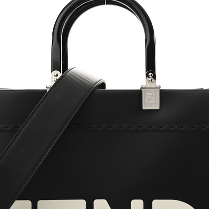 Fendi Vitello King Plexiglass Medium Fendi Sunshine Shopper Tote Black White 8 of 10